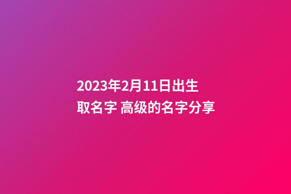 2023年2月11日出生取名字 高级的名字分享